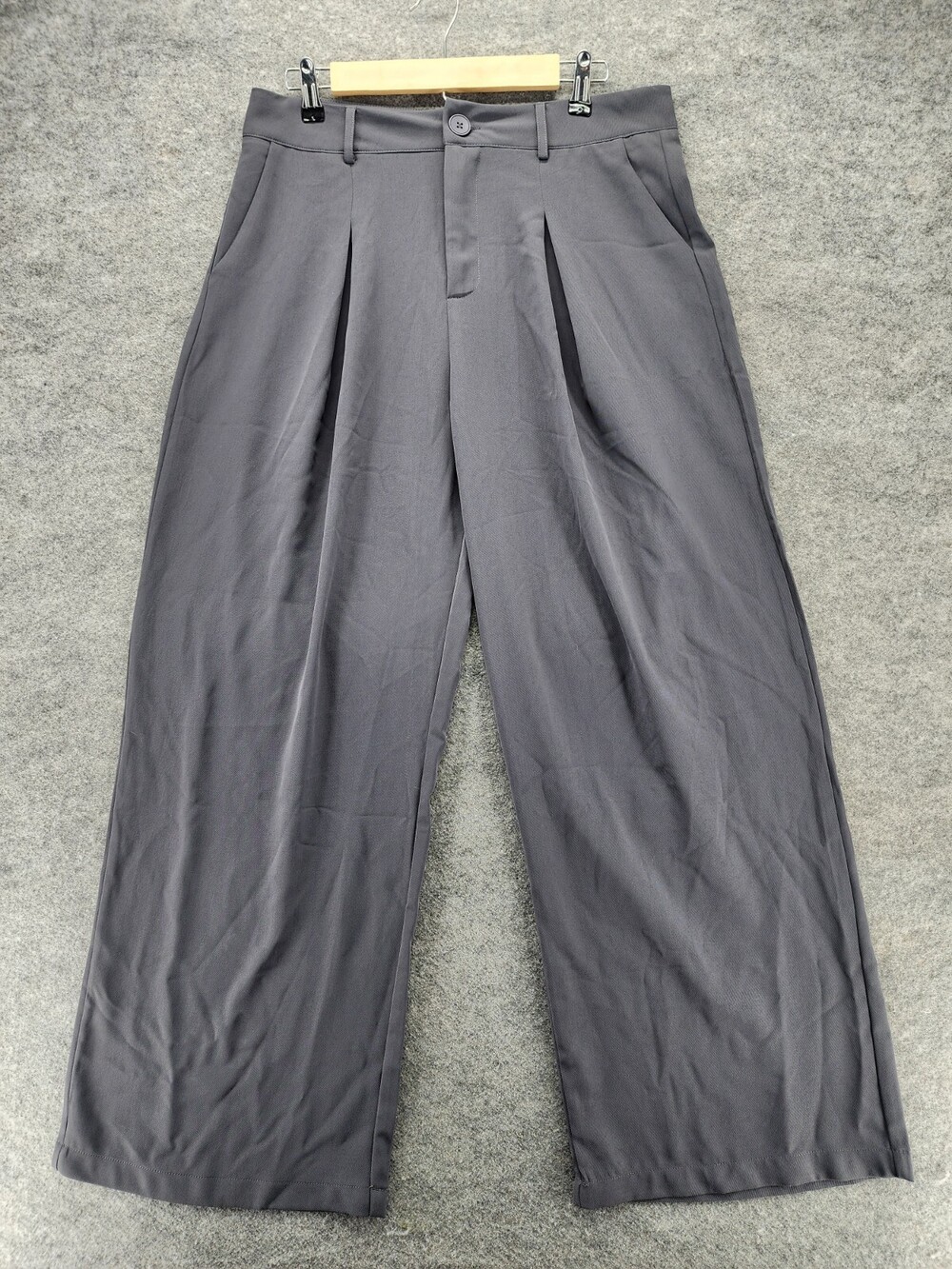 Cider Pants Womens XL Gray Wide Leg Pleated